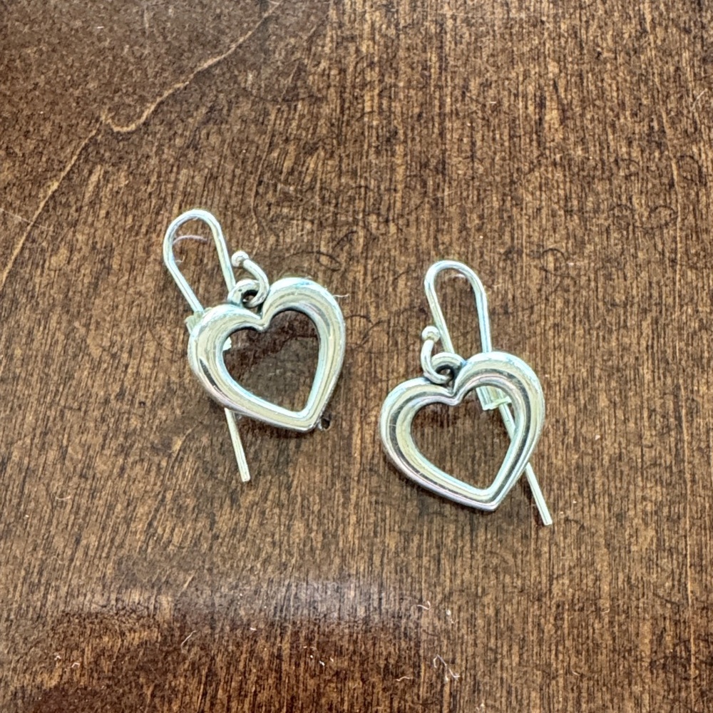 James Avery Silver Heart Drop Earrings